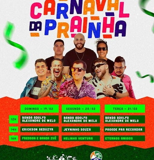 Prefeitura de Petrolândia divulga programação do Carnaval 2023, que acontecerá na Prainha ‘Orla Fluvial’, nos dias 19, 20 e 21 de fevereiro; veja as atrações