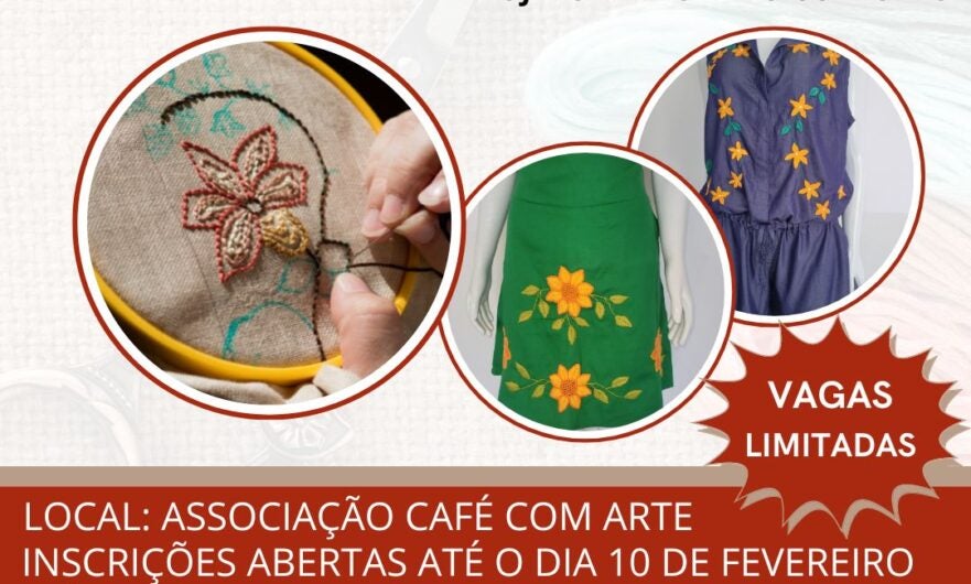 Petrolândia: Aberta Vagas para o Curso Bordado Livre da Associação Café com Arte; garanta já a sua totalmente grátis!