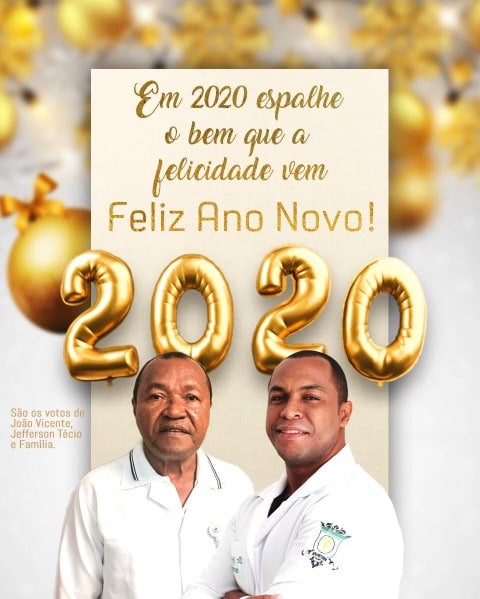 Petrolândia: Votos de Feliz Ano Novo do Ex-Vereador João Vicente, seu filho Jefferson Técio e Família