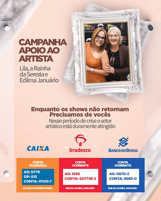 Fãs fazem campanha de Apoio ao Artista: Lila, a Rainha da Seresta e Edilma Januário são lembradas; ajude!