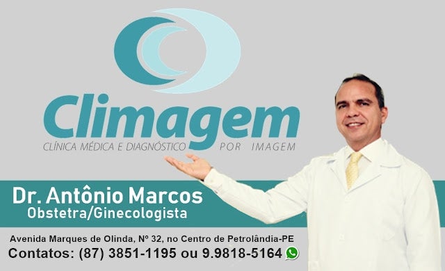 Dr. Marcos, realizará consultas e exames Ginecológicos e Obstétricos na manhã dessa quarta-feira (22), a partir das 8h30 na Climagem em Petrolândia; marque já sua consulta