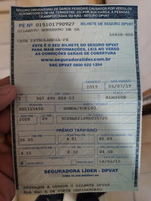 Utilidade Pública: Documento de Motocicleta encontrado de Gilberto Roberto de Sá, em Petrolândia