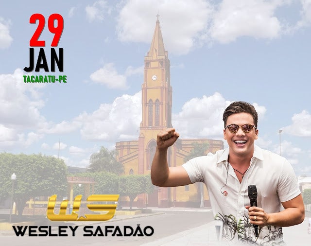 Agenda de Shows do Cantor “Wesley Safadão” confirma show no dia 29 de janeiro em Tacaratu, PE