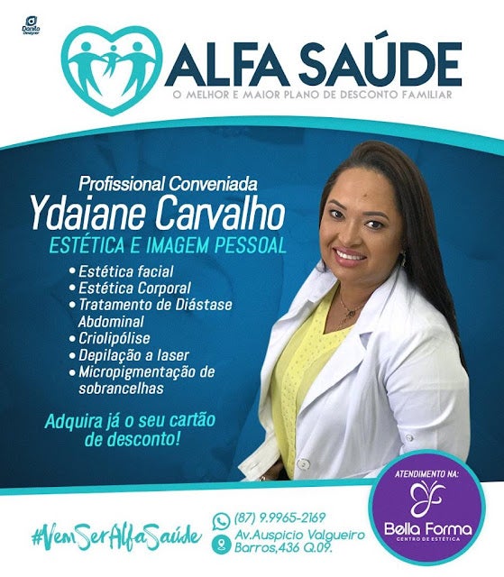 Petrolândia: Ydaiane Carvalho (Estética e Imagem Pessoal) é ALFA SAÚDE; adquira já o seu cartão de desconto!
