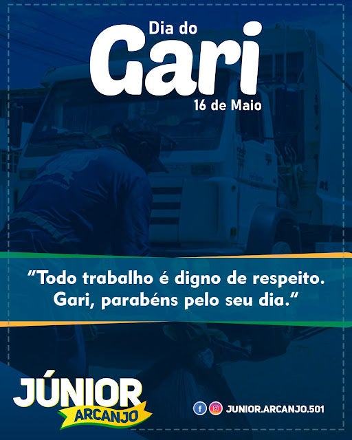 Mensagem do Pré-Candidato a Vereador de Petrolândia ‘Júnior Arcanjo’ em homenagem ao Dia do Gari