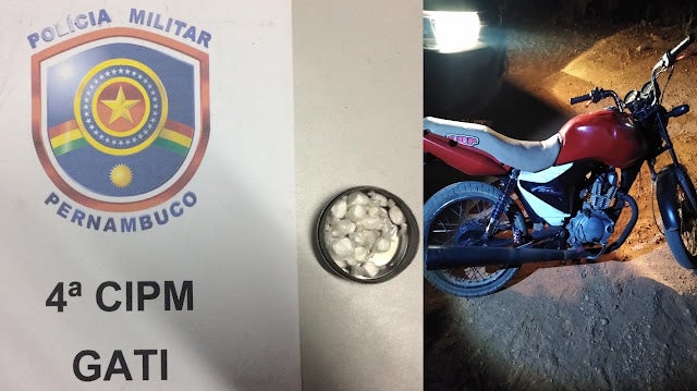 Polícia Militar detém dupla em motocicleta por posse de entorpecentes na Zona Rural de Petrolândia (PE)