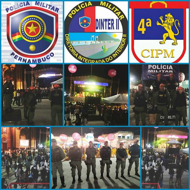 Polícia Militar (4ª CIPM) garante segurança na 6ª noite das Festividades da Padroeira de Tacaratu, PE