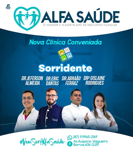 Petrolândia: ‘Clínica Sorridente’ é ALFA SAÚDE; adquira já o seu cartão de desconto!