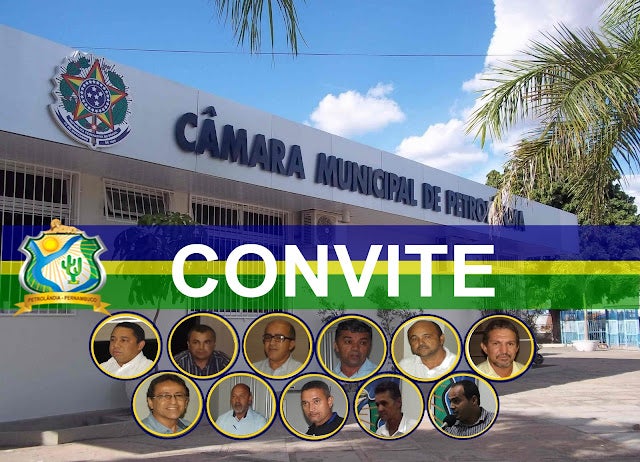Convite: Câmara de Vereadores de Petrolândia convida população para a 1º Sessão Ordinária do ano de 2020