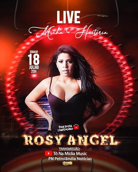 Petrolândia: LIVE da Cantora Rosy Angel será transmitida a partir das 19h, no Canal do YouTube do Blog PN; não perca!