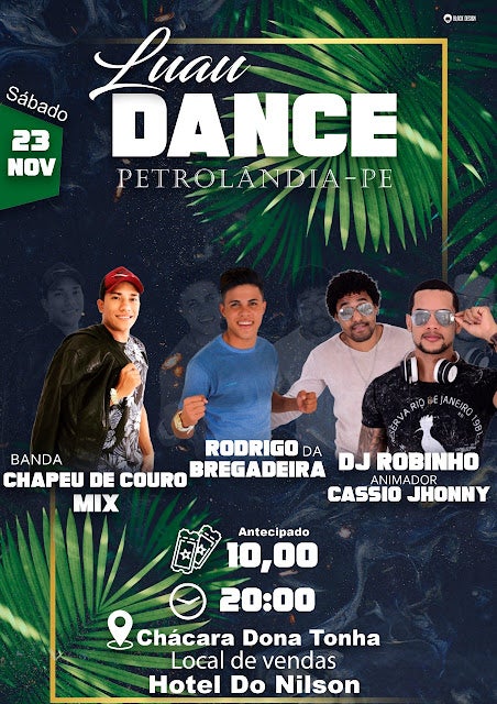 Luau Dance neste sábado na Chácara Dona Tonha de Petrolândia; abertura com jogo do Flamengo e River Plate na final da Libertadores em um Super Telão (Acompanhe a Programação)