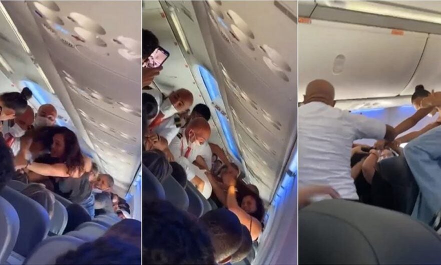 Bahia: Mulheres discutem dentro de avião e passageira fica com seios de fora