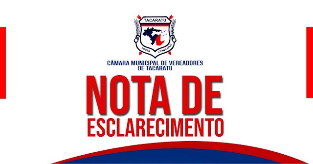Covid-19: Câmara de Vereadores de Tacaratu emite Nota de Esclarecimeto
