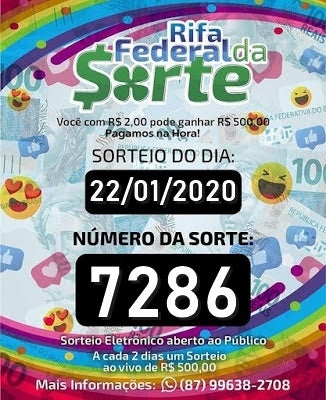 8º Sorteio da Rifa Federal da Sorte é realizado em Petrolândia; números sorteados foram: 7286