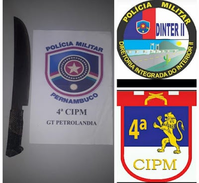 Homem é preso por porte de arma branca em Petrolândia, PE