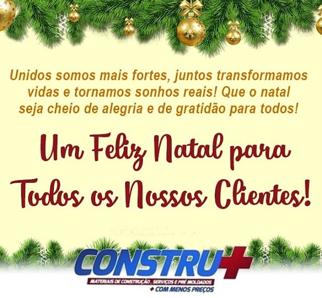 Petrolândia: Mensagem de Natal da Loja Constru+