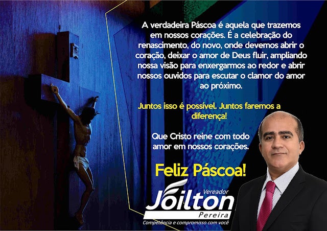 Votos de Feliz Páscoa do Vereador de Petrolândia ‘Joilton Pereira’