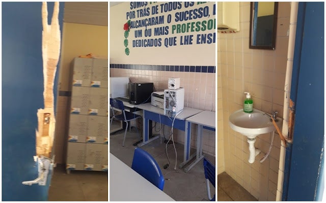 Roubo e arrombamento à escola estadual Delmiro Gouveia são registrados em Petrolândia, no Sertão de PE [Fotos]
