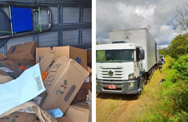 Caminhões carregados com remédios roubados são recuperados no Sertão de Pernambuco