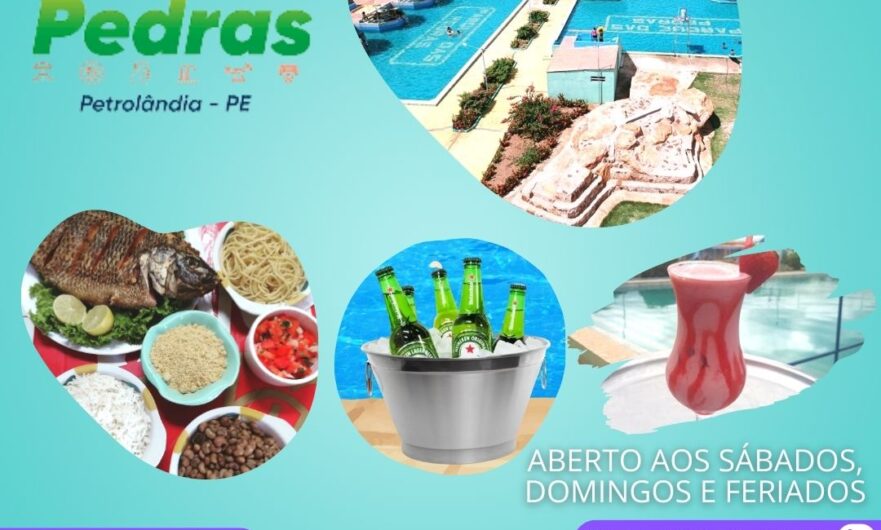 Parque das Pedras em Petrolândia – Seu Lazer é Aqui, aberto nesta segunda de feriado (6); banho de piscina e entrada grátis. Venha se divertir!