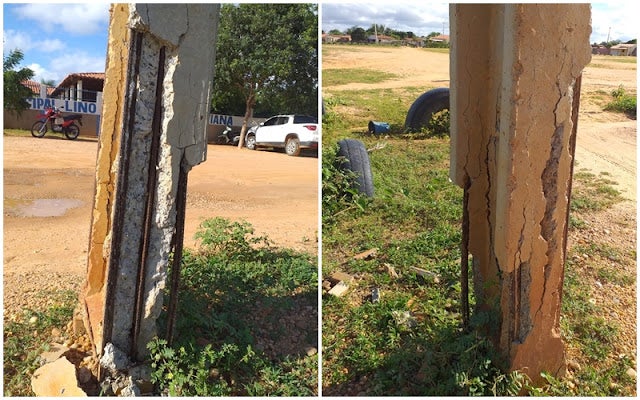 Petrolândia: Pais de alunos reclamam de poste de energia que pode desabar em frente de escola municipal, no Projeto Apolônio Sales