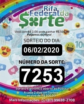 12º Sorteio da Rifa Federal da Sorte é realizado em Petrolândia; números sorteados foram: 7253