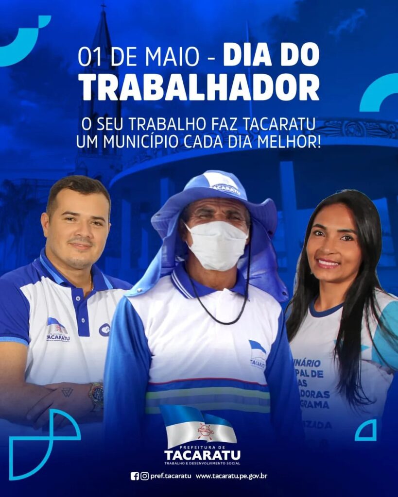 Mensagem da Prefeitura de Tacaratu ao Dia do Trabalhador