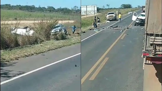 No interior da BA: Soldado da PM morre em acidente envolvendo três veículos; assista