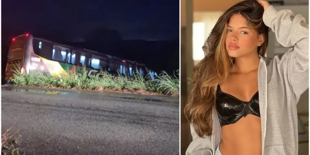 Ônibus de cantora mirim Brisa Star e banda cai em ribanceira em rodovia no CE