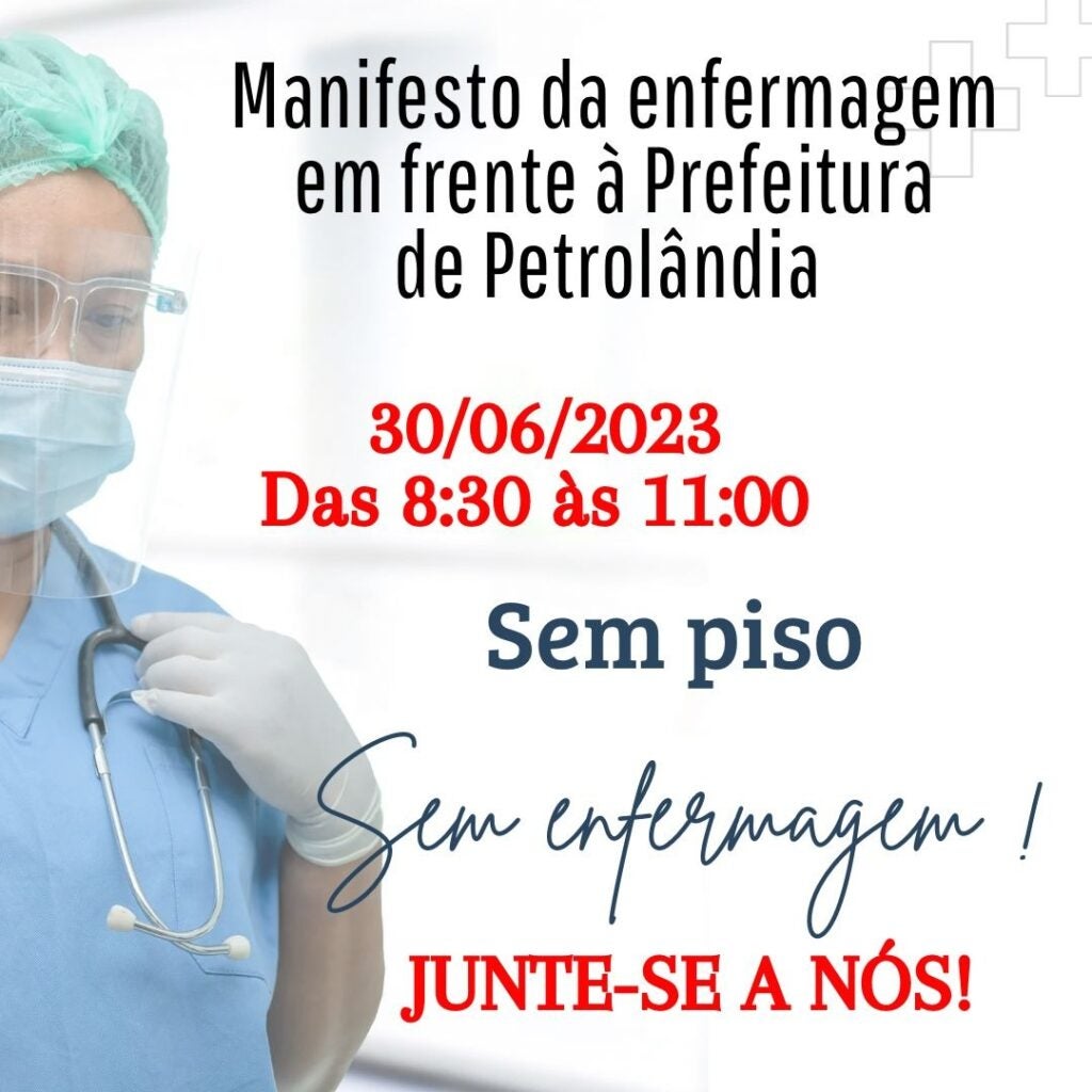 Em Petrolândia, paralisação pelo Piso da Enfermagem acontece nesta próxima sexta (30)