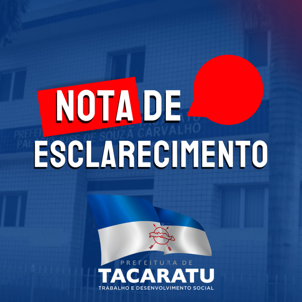Prefeitura de Tacaratu esclarece por meio de Nota sobre indisponibilidade de transporte público escolar para estudantes do ensino superior Prefeitura de Tacaratu esclarece por meio de Nota sobre indisponibilidade de transporte público escolar para estudantes do ensino superior