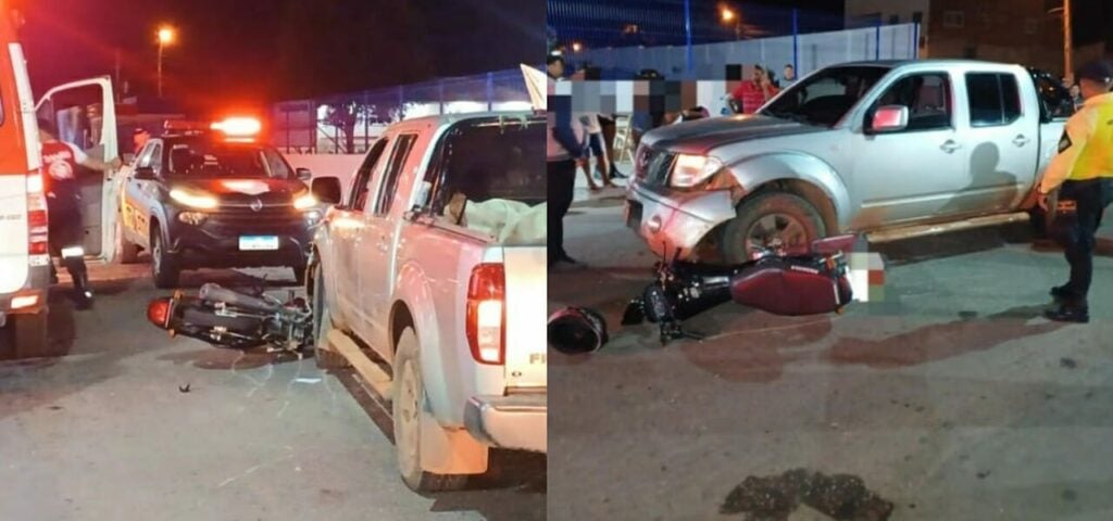 Jovem fica presa embaixo de veículo após colisão envolvendo carro e duas motos em Paulo Afonso