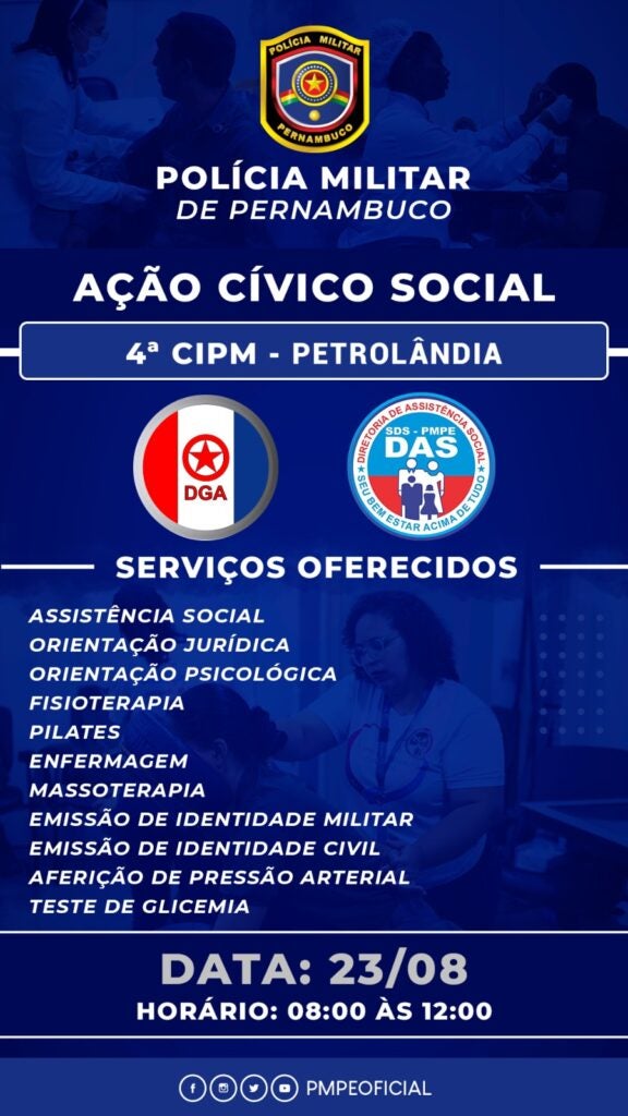 Ação Cívico Social na 4ª CIPM de Petrolândia: Unindo a População e a Polícia Militar para um Dia de Serviços Gratuitos e Interação