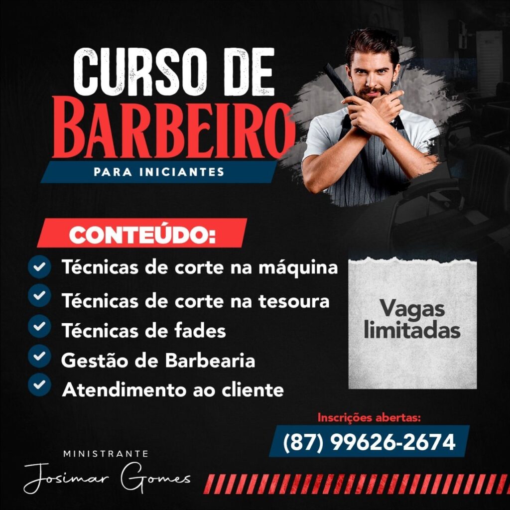 Barber Club 87 abre Vagas para Curso de Barbeiro Iniciante em Petrolândia – Não Deixe Essa Oportunidade Escapar!