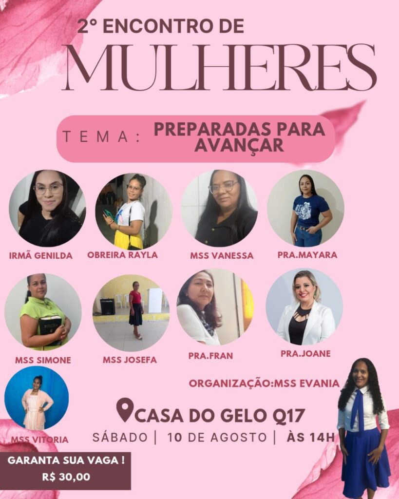 2° Encontro de Mulheres: “Preparadas para Avançar!” Acontece Neste Sábado (10) em Petrolândia-PE