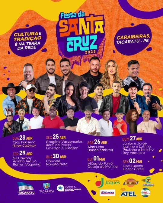Festa da Santa Cruz 2025: Confira a Programação Oficial no Distrito Caraibeiras em Tacaratu-PE Festa da Santa Cruz 2025: Confira a Programação Oficial no Distrito Caraibeiras em Tacaratu-PE