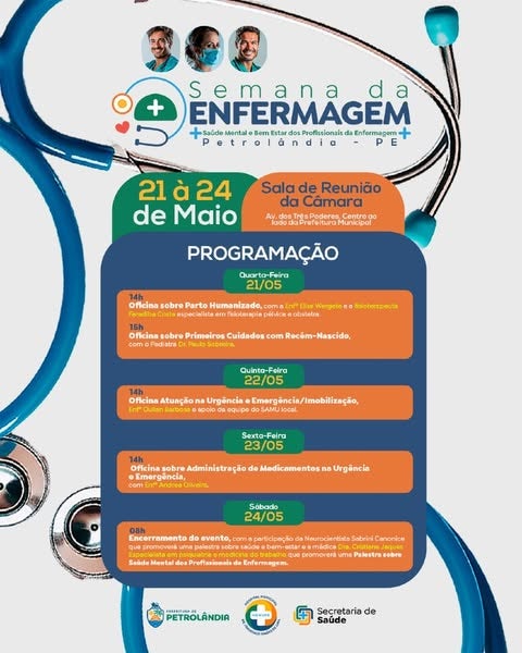 Semana da Enfermagem em Petrolândia Abordará Saúde Mental e Bem-Estar dos Profissionais Semana da Enfermagem em Petrolândia Abordará Saúde Mental e Bem-Estar dos Profissionais