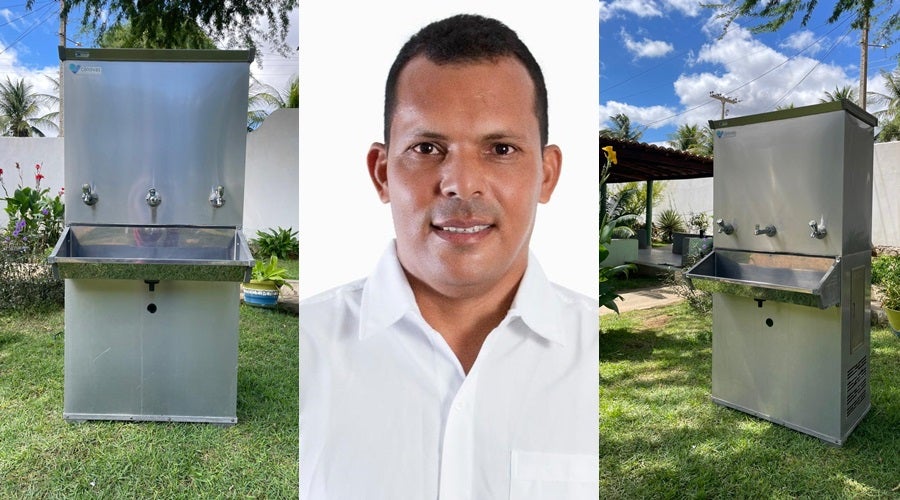 Presidente da Comunidade Terapêutica Peniel agradece ao vereador Jadinho da Clínica por doação de bebedouro industrial