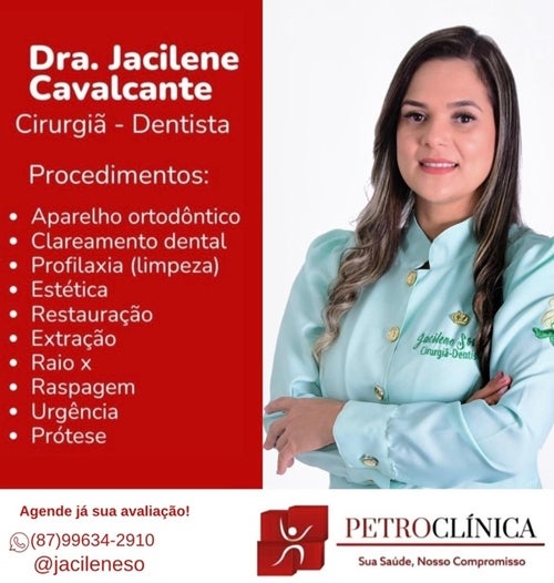 Dra. Jacilene Cavalcante realiza atendimentos odontológicos na Petroclínica de Petrolândia Dra. Jacilene Cavalcante realiza atendimentos odontológicos na Petroclínica de Petrolândia