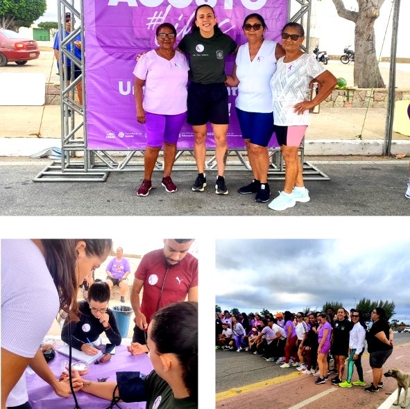 Patrulha Maria da Penha da 4ª CIPM participa de caminhada em Petrolândia contra a violência à mulher