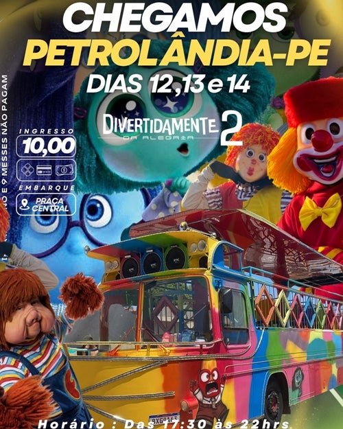 Atenção Criançada: Petrolândia recebe o Trem da Alegria Divertidamente 2 com passeios a R