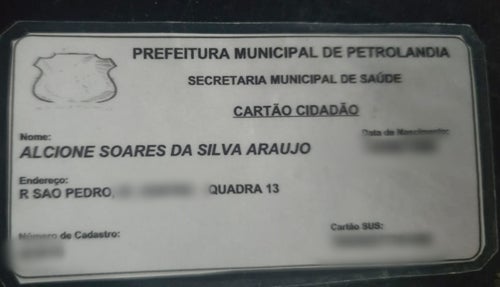 Cartão Cidadão é encontrado em nome de Alcione Soares da Silva Araújo em Petrolândia