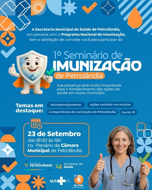 Petrolândia realiza 1º Seminário de Imunização no dia 23 de setembro