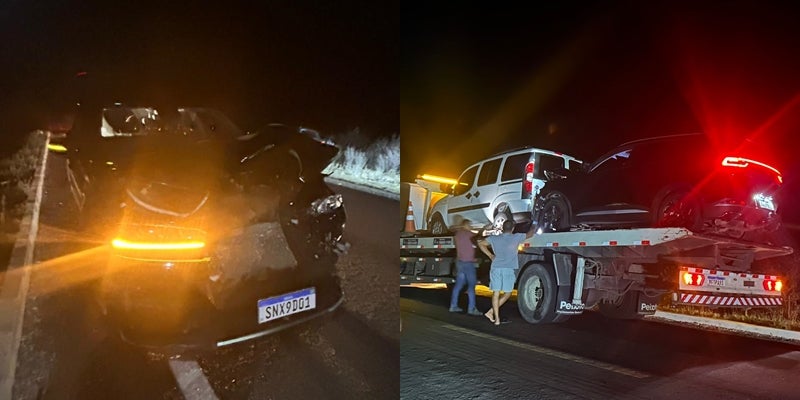 Colisão na BR-316: veículo de empresário de Petrolândia atinge vaca, se choca com Doblò e airbags não disparam