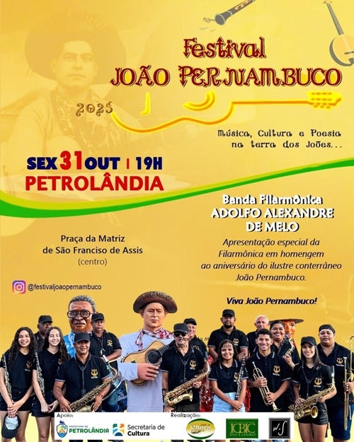 Petrolândia recebe nesta sexta (31) o Festival João Pernambuco pelo 2º ano consecutivo com grandes atrações musicais