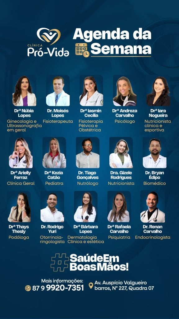 Atendimentos da Semana na Clínica Pró-Vida em Petrolândia-PE