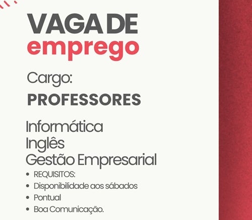 Oportunidade de Emprego: Vagas para Professores de Informática, Inglês e Gestão Empresarial em Petrolândia-PE Oportunidade de Emprego: Vagas para Professores de Informática, Inglês e Gestão Empresarial em Petrolândia-PE