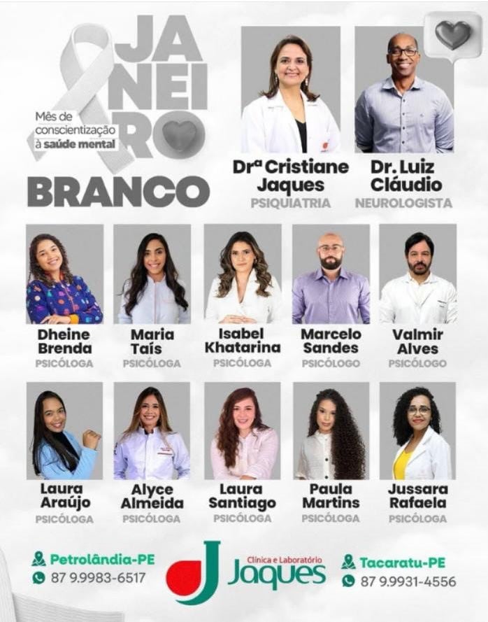 Janeiro Branco: Clínica e Laboratório Jaques reforçam que cuidar da mente é cuidar da vida