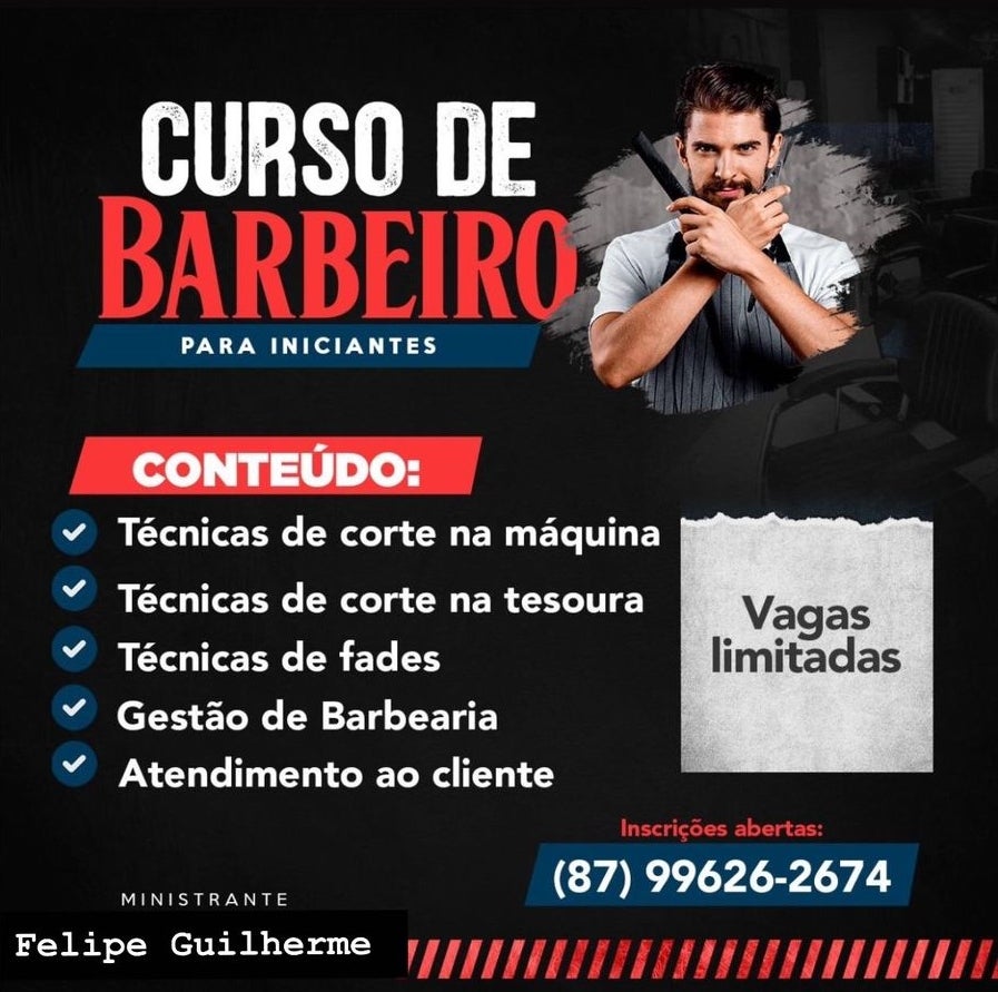 Oportunidade: Barber Club 87 abre vagas para curso de barbeiro iniciante em Petrolândia