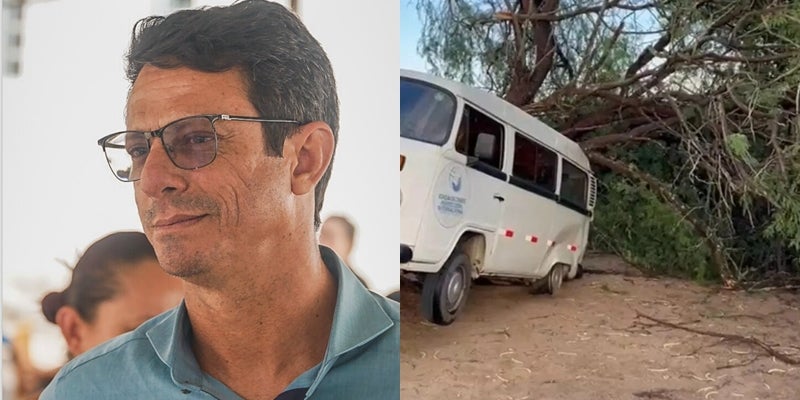 Após fortes ventanias e chuva, prefeito Rogério Ferreira vistoria estragos e orienta população em Jatobá